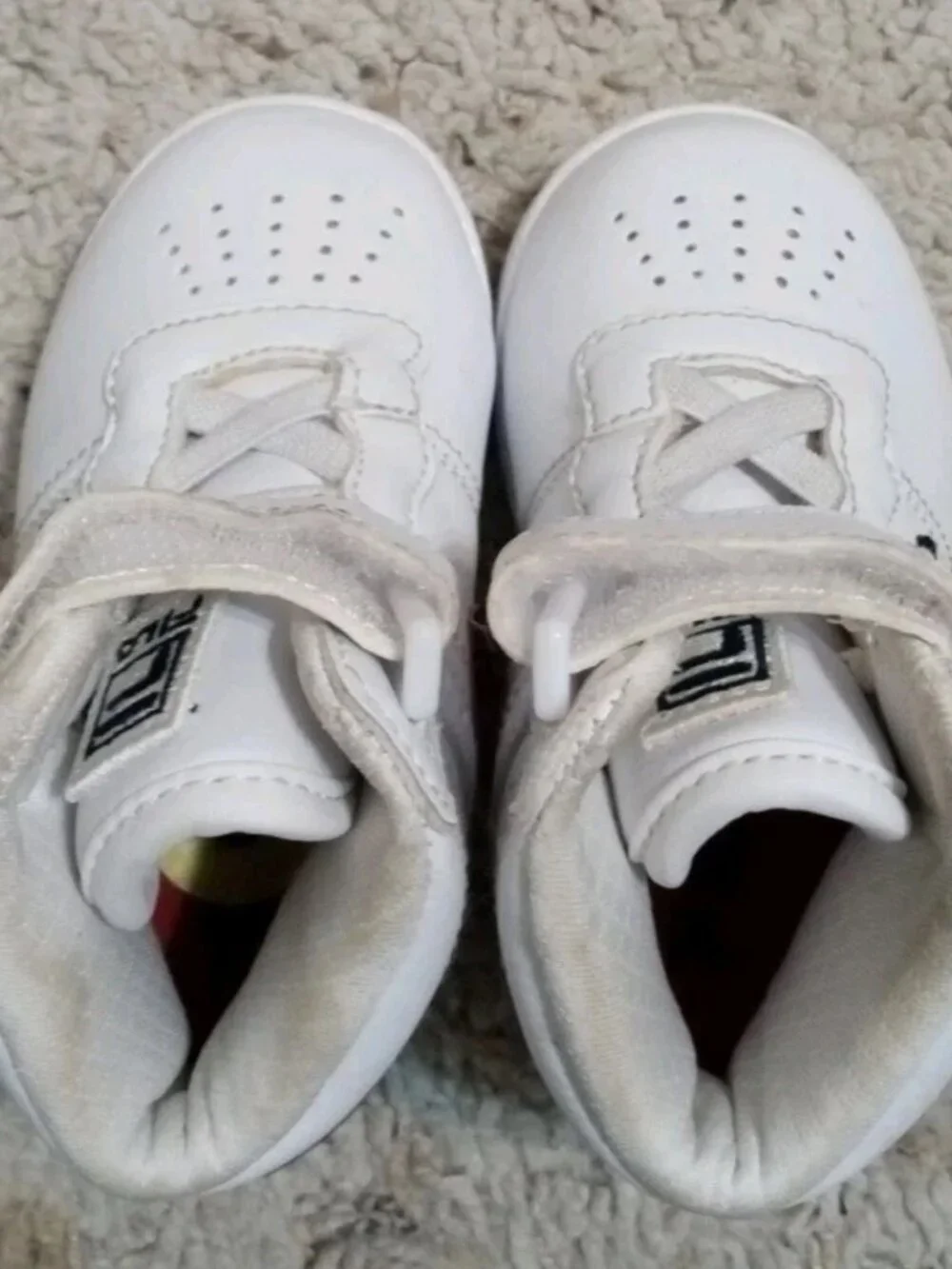 Fila Baby Size 5 Vulc 13 MP Mid White Red Sycamore Casual Shoes Hook & Loop